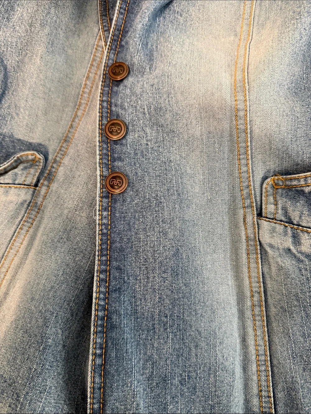 Mossimo Supply Co. Light Blue Denim Blazer Jacket - Picture 4 of 5